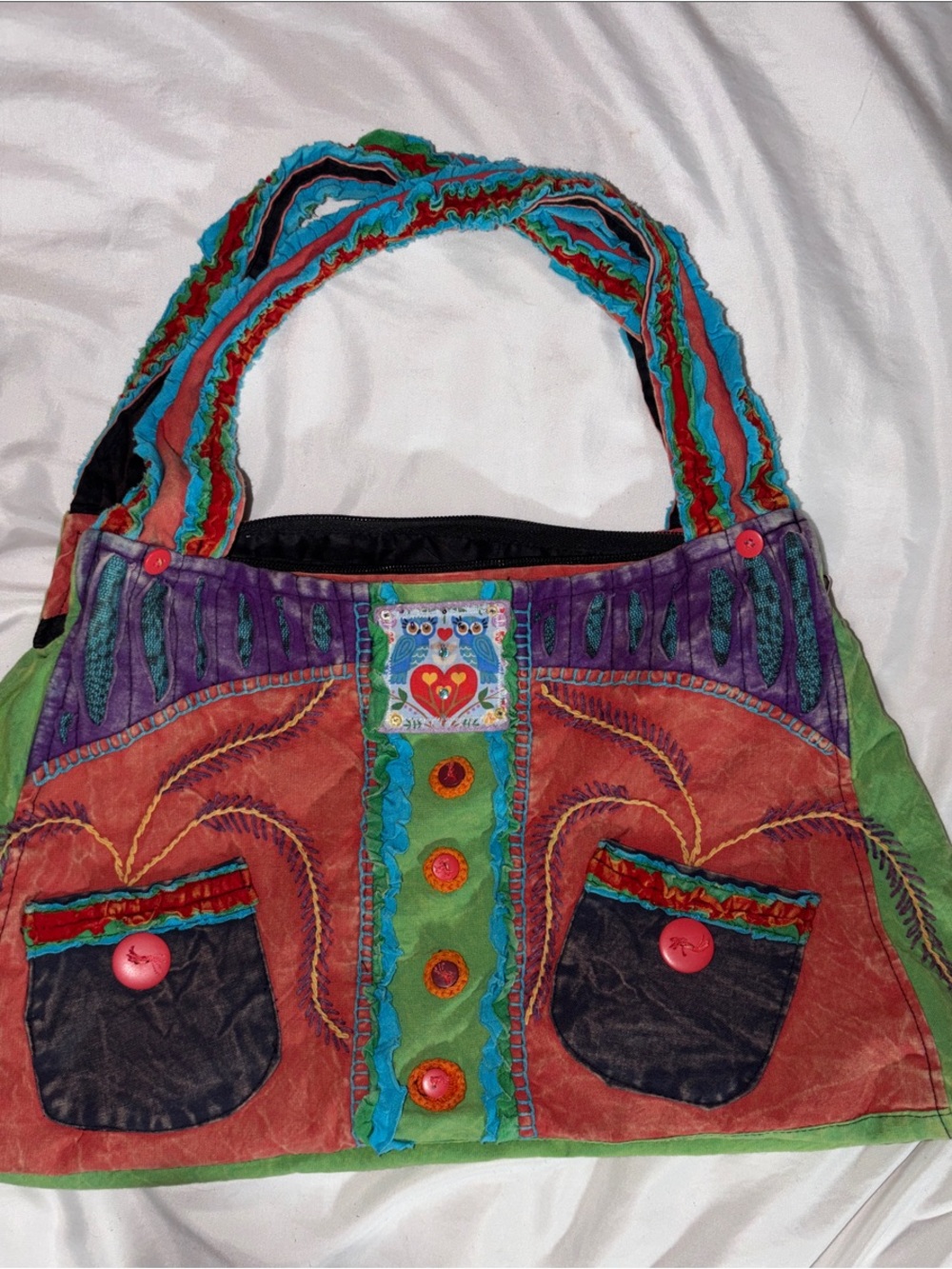 Boho Multi-Color Patchwork Tote Bag